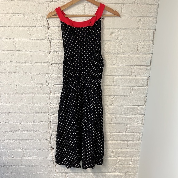 Lilka Anthropologie Black Lark Polka Dot Hi Lo Dress Size L - Picture 6 of 14